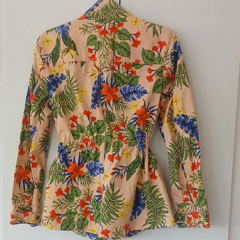 Style & Co Utility Jacket Red and Green Vibrant Design - Picture 6 of 8